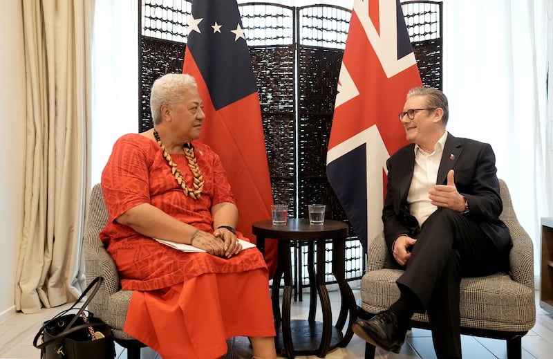 Sir Keir Starmer during a bilateral meeting with Samoan Prime Minister Afioga Fiame Naomi Mata’afa