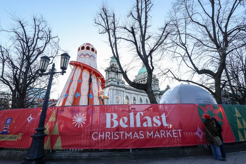 Belfast Christmas Market reopens after closing on Saturday because of Storm Darragh. PICTURE: MAL MCCANN