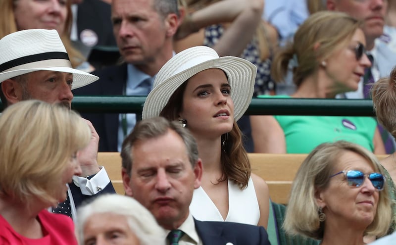 Celebs such as Emma Watson often don a neutral hat to finish their look Ladies Finals Day, Day 12 Wimbledon Tennis The Championships, Wimbledon, London, on July 14, 2018. Credit: Paul Marriott/Alamy Live News