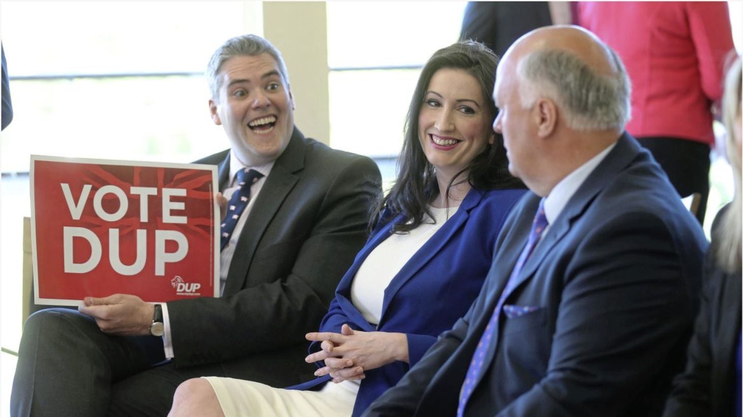 DUP's Gavin Robinson and Emma Little Pengelly during the Launch of the DUP's General election campaign launch at the Castlereigh Hills Golf in east Belfast ahead of the election on June 8. Picture by Hugh Russell