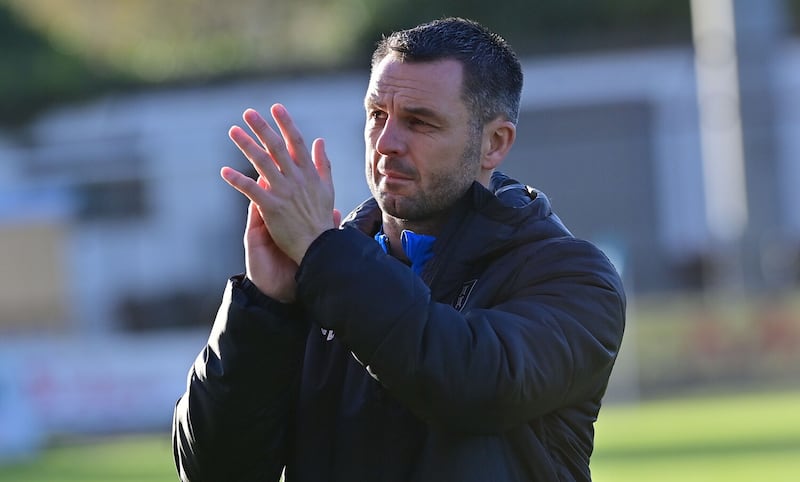 Ballymena United manager Jim Ervin applauds the fans following his side's win over Coleraine        Picture: Colm Lenaghan/Pacemaker