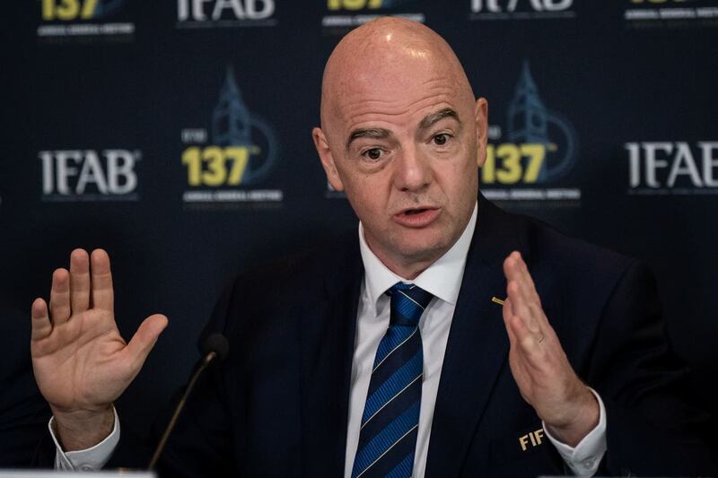 FIFA president Gianni Infantino has ruled out blue cards