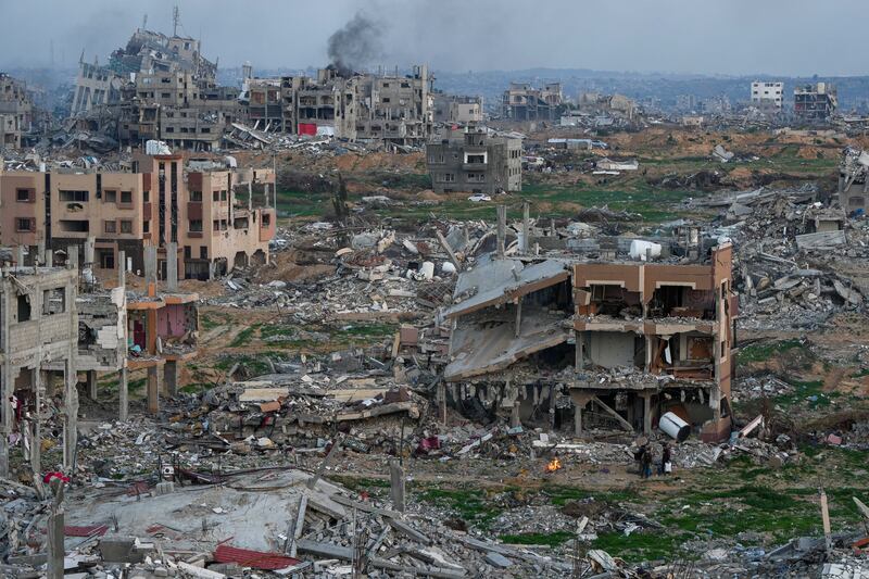 Buildings destroyed during the Israeli army’s ground and air offensive against Hamas in Gaza City (Abdel Kareem Hana/AP)