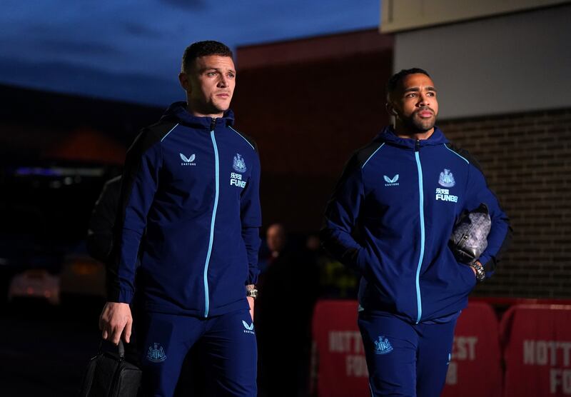 Newcastle’s Callum Wilson, right, and Kieran Trippier