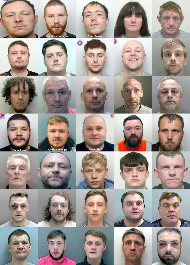 People who have appeared in court after violent disorder during protests in parts of the UK (Police/CPS)