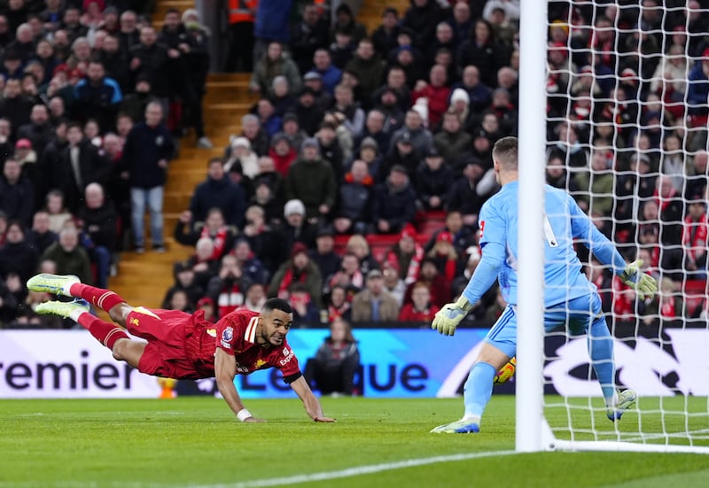 Gakpo scoring against Fulham