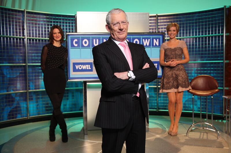 Former Countdown presenter Nick Hewer with numbers whizz Rachel Riley (right) and words expert Susie Dent (left)