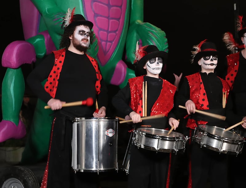 On the Derry Halloween carnival parade in the city on Thursday night. Picture Margaret McLaughlin  31-10-24