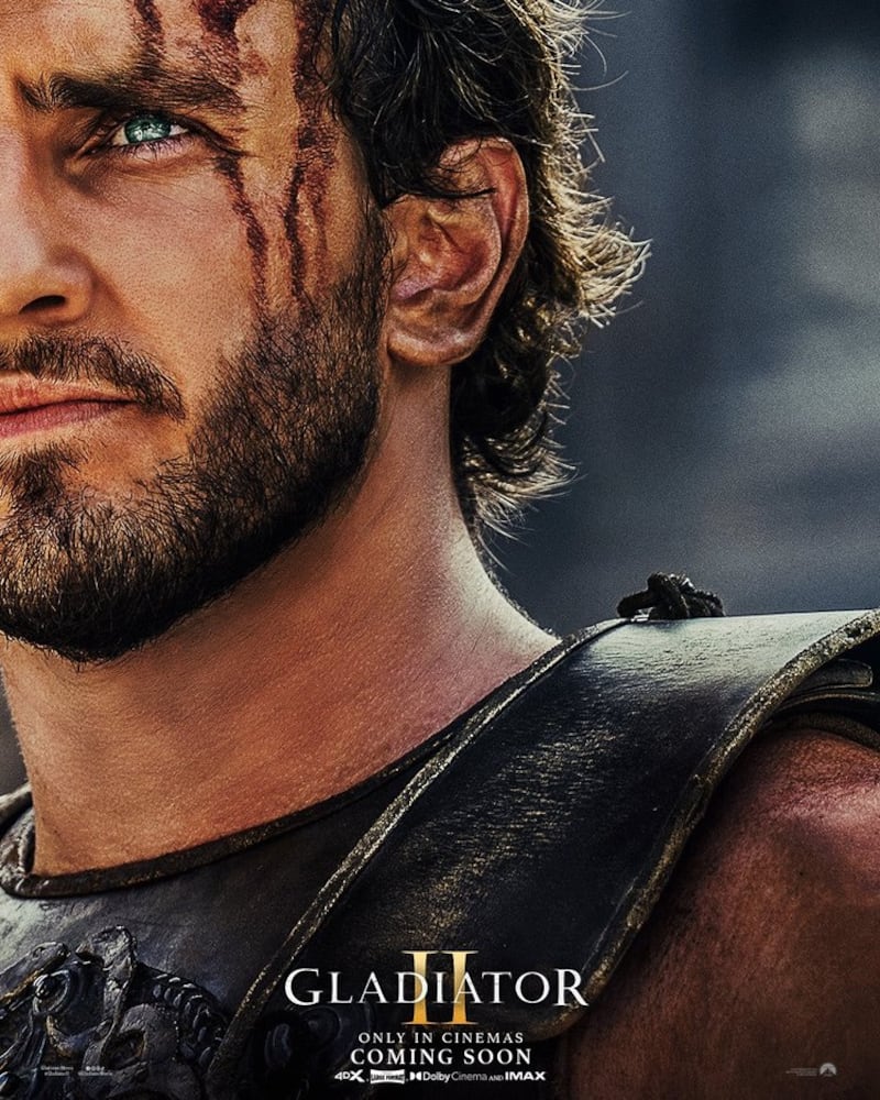 A shot by Co Fermanagh photographer Aidan Monaghan on a poster for Paramount Pictures' Gladiator II, from director Ridley Scott.