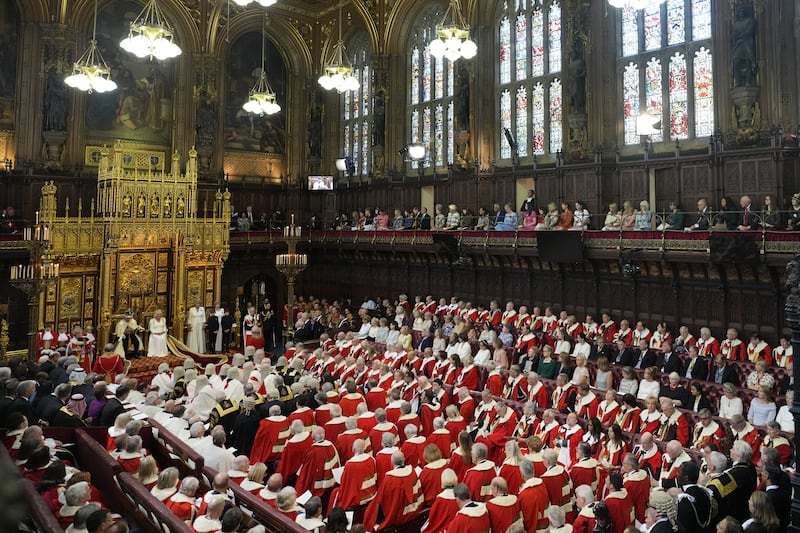 The King’s Speech is delivered in the House of Lords Chamber