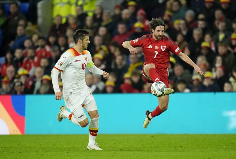 Joe Allen (right) played a vital role as Wales closed out a 1-0 Nations League victory over Montenegro