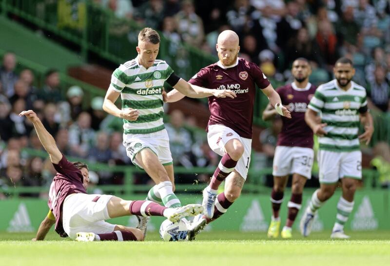 Liam Boyce (right) faces a lengthy spell on the sidelines after rupturing his cruciate ligament while playing for Hearts against St Johnstone 