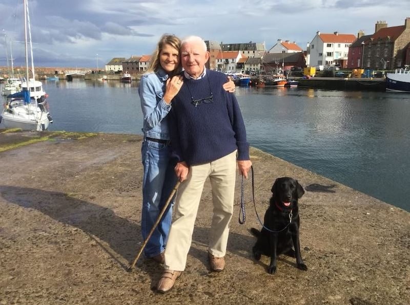 Clare pictured with her late father Mike Arron