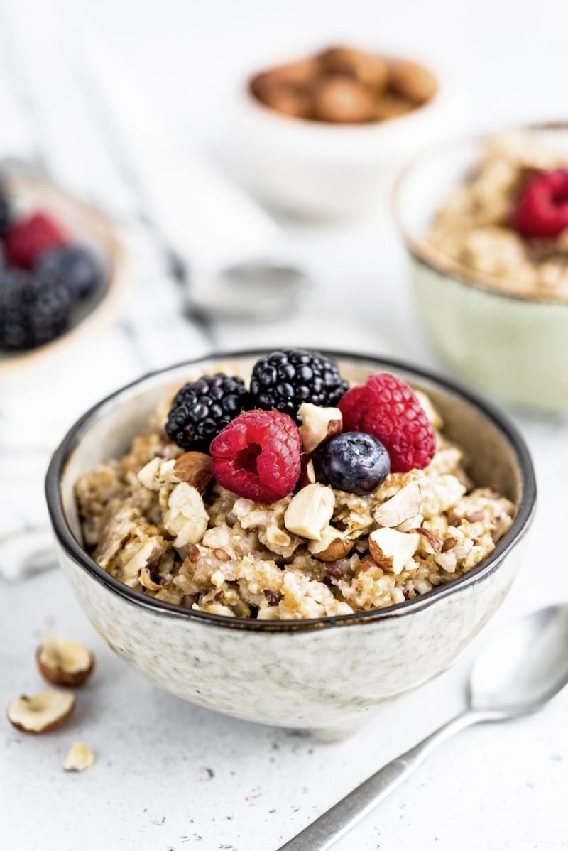 Fibre-filled breakfasts, such as wholegrain cereal with berries, are a great healthy choice. 