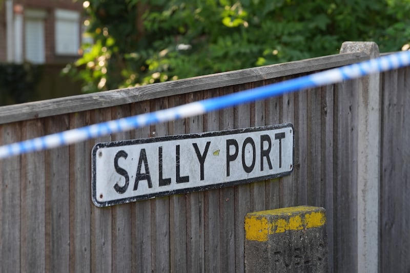 A police cordon at Sally Port Gardens in Gillingham, Kent