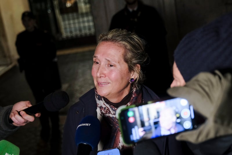 Elisabetta Vernoni, pressed for her daughter’s release (Mauro Scrobogna/LaPresse via AP)