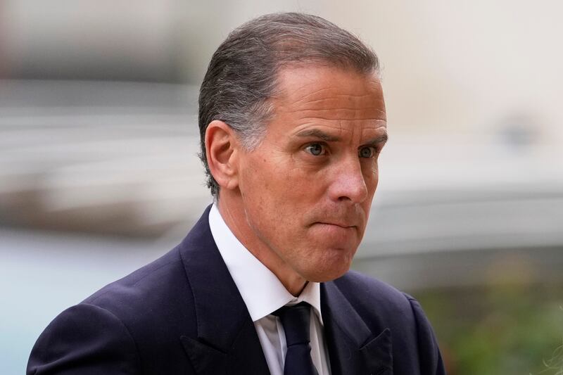 The son of President Biden, Hunter Biden, is charged with making a false statement on the application by saying he was not a drug user and lying to a licensed gun dealer (Matt Slocum/AP)
