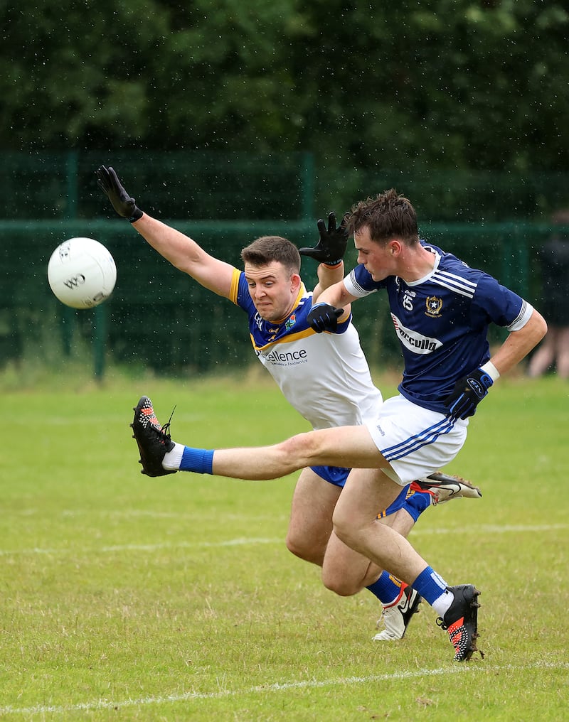 Action from the Antrim Club Championship between St Brigid and St Galls. PICTURE: MAL MCCANN