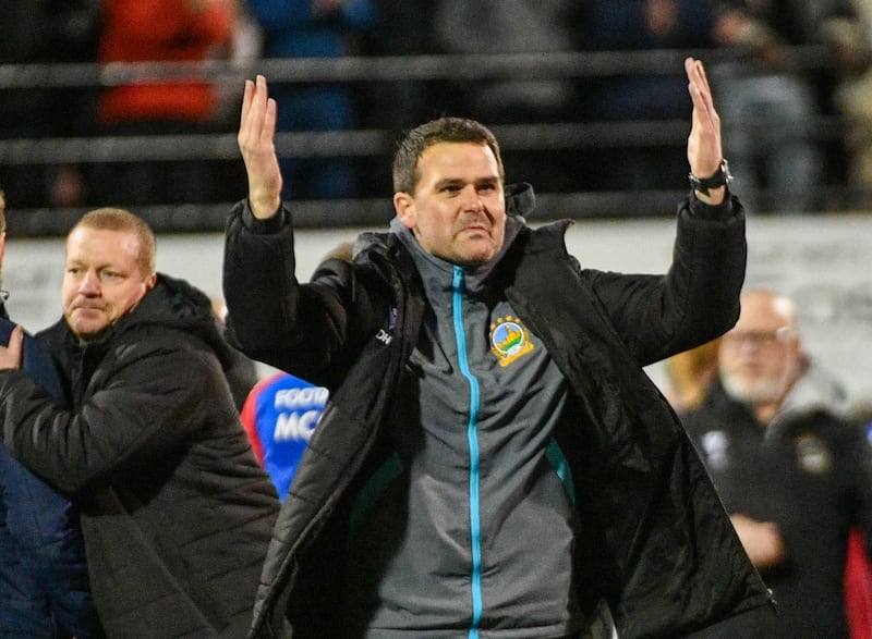 PACEMAKER PRESS BELFAST 12-04-24
Sports Direct Premiership
Crusaders v Linfield
David Healy of Linfield at full time during this Evening’s game at Seaview Stadium, Belfast.  
Photo - Andrew McCarroll/ Pacemaker Press