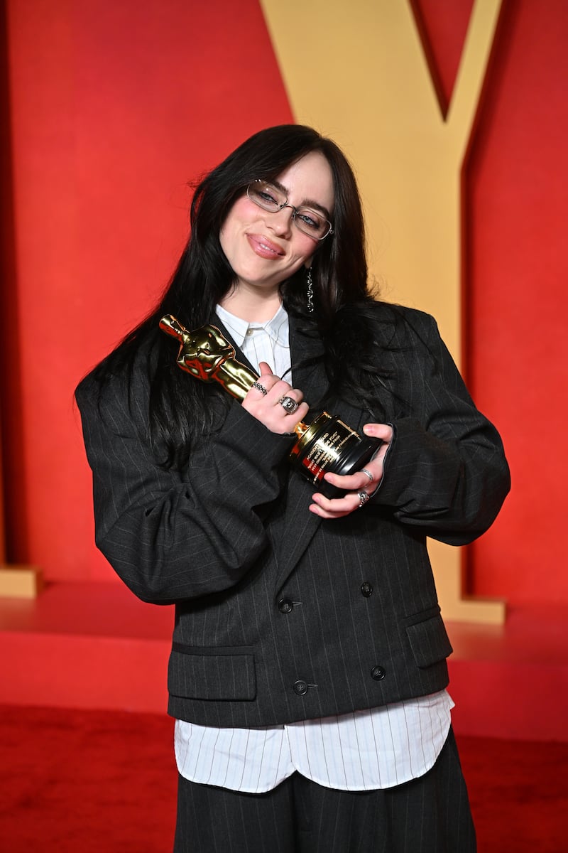 Billie Eilish after winning her second Academy Award this year