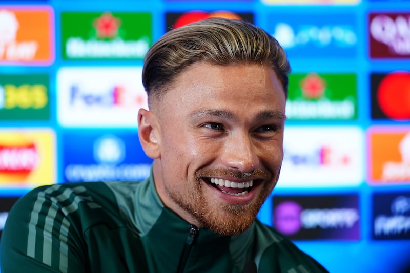 Aston Villa’s Matty Cash during a press conference