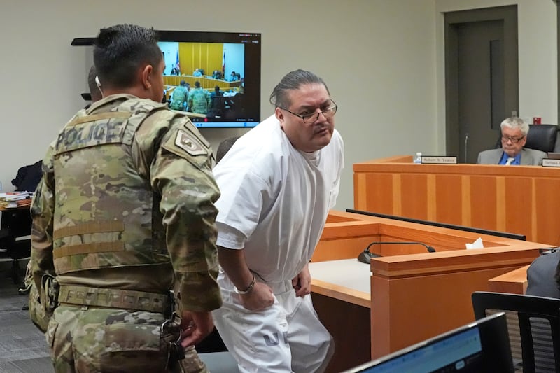 Death row inmate Taberon Honie stands up to leave the Utah Board of Pardons commutation hearing in Salt Lake City in July (Rick Bowmer/Pool/AP)