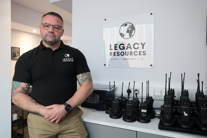 Legacy security staff in Belfast City Centre. PICTURE: MAL MCCANN