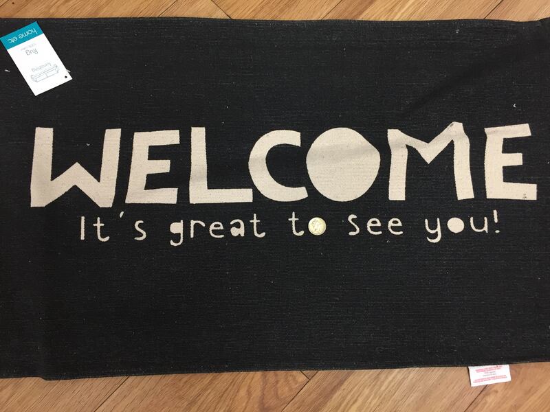 A doormat on sale for £1 in Poundland