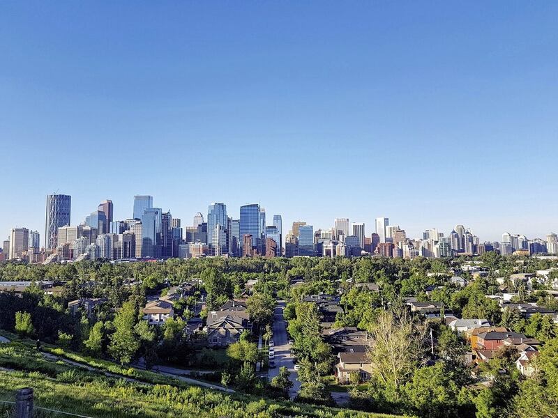 Calgary sits between the foothills of the mighty Rocky Mountains and the vast Canadian Prairies 