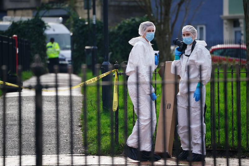 Police and forensic officers at Rawnsley Park