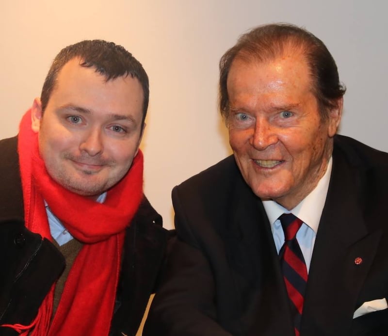 David Harkin met his hero Roger Moore in 2016 when he visited Dublin.