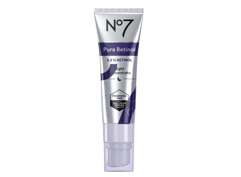 Boots No7 Pure Retinol 0.3% Retinol Night Concentrate, £34.95 for 30ml, Boots