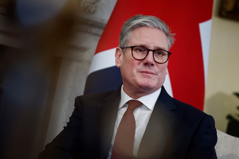 Prime Minister Sir Keir Starmer during a meeting with the President of the European Council, Antonio Costa, at 10 Downing Street