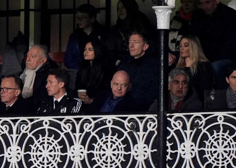 FIFA president Gianni Infantino watched on at Craven Cottage