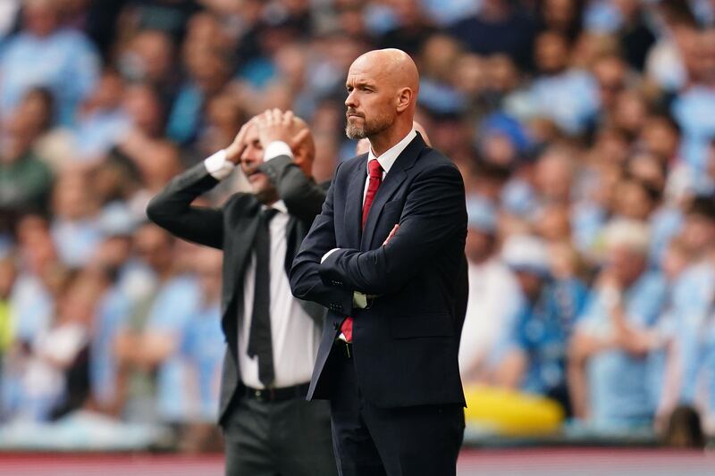 Erik ten Hag (right) was under intense pressure