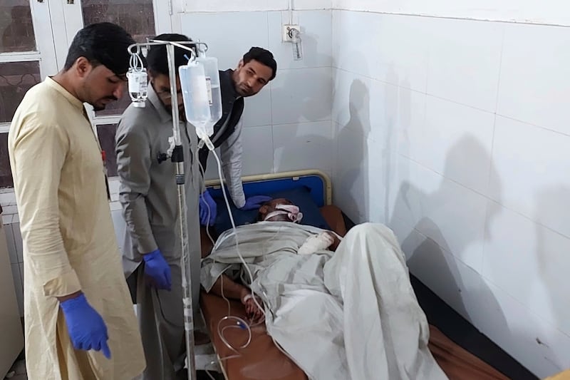 A victim is treated at a hospital in Parachinar (Dilawar Hussain/AP)