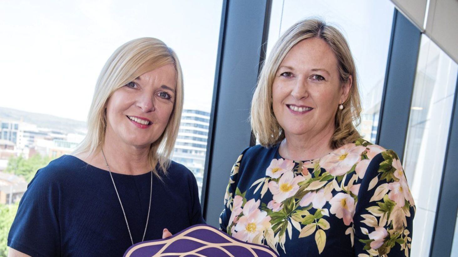 Nichola Robinson (left), chair of Diversity Mark NI, and Roseann Kelly, chief executive at Women in Business 