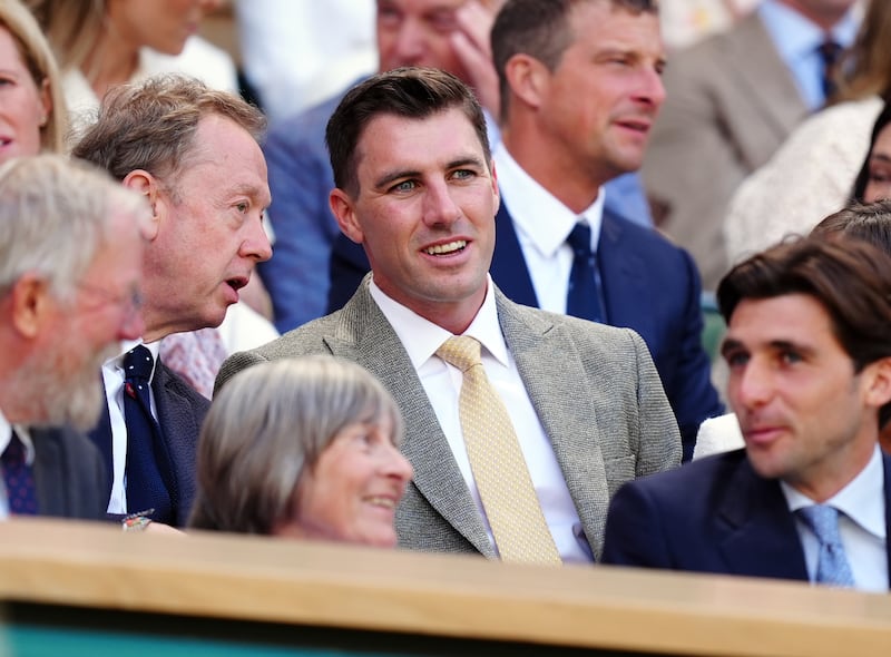 Australian cricketer Pat Cummins in the royal box on day four of the championships