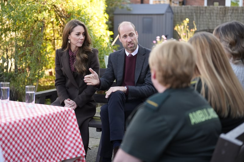 The Prince and Princess spoke to members of the emergency service on their visit