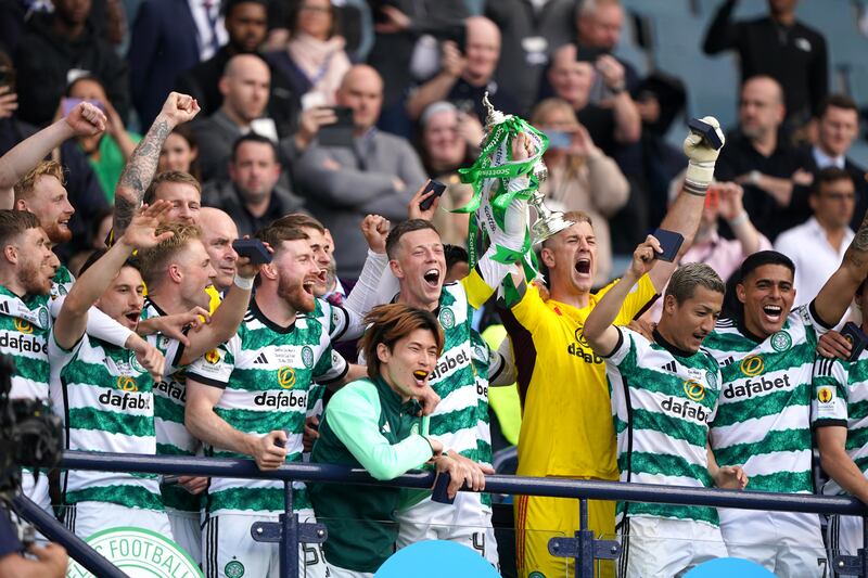 Celtic lift the Scottish Cup at Hampden
