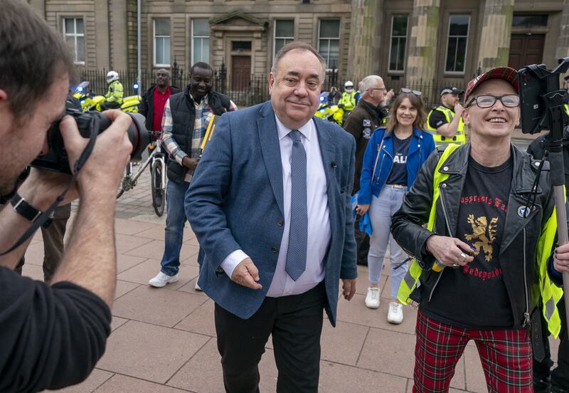 Alba Party leader Alex Salmond taking part in a March for Independence from Kelvingrove Park to Glasgow Green earlier this year