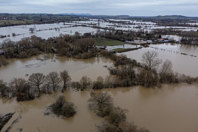 Heavy rain left fields covered in flood water this winter