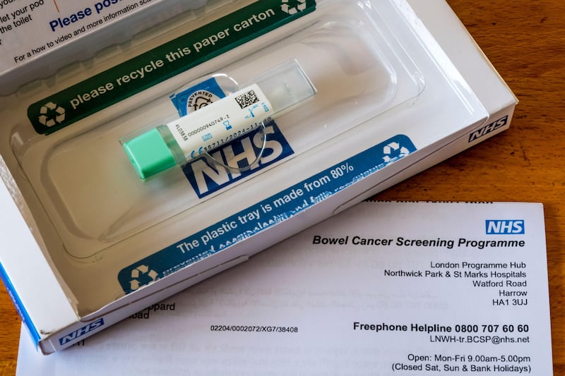 A NHS bowel-cancer screening programme home testing kit