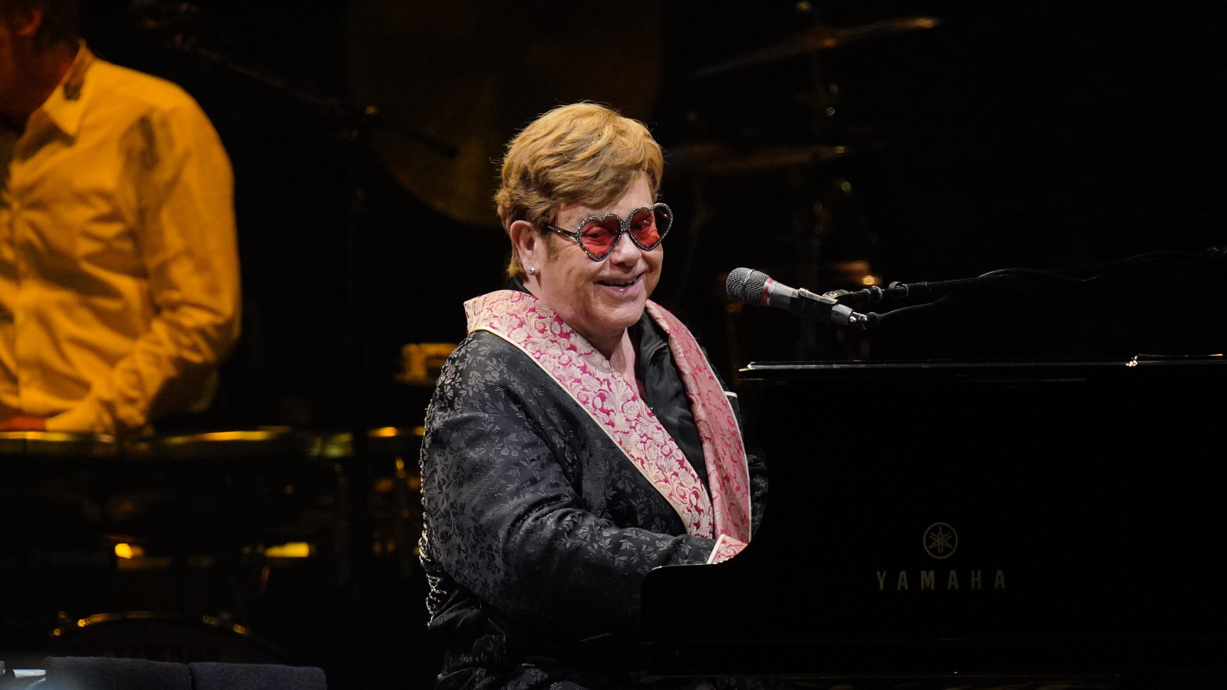 Sir Elton John performs on stage during his Farewell Yellow Brick Road show at the Tele2 Arena in Stockholm, Sweden (Yui Mok/PA)