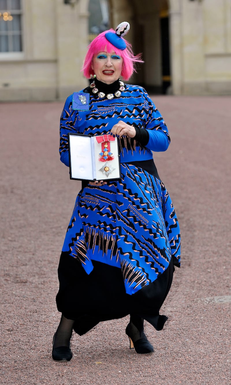 Zandra Rhodes was awarded her Damehood in the 2014 birthday honours