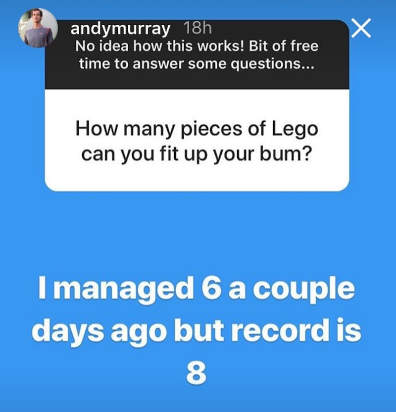 Andy Murray answers questions on his Instagram Story