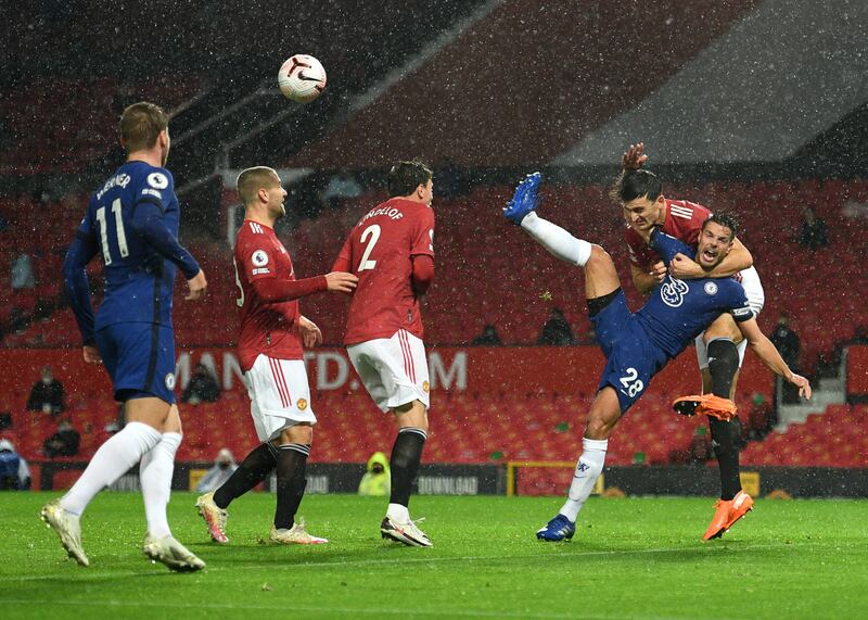 Harry Maguire, right, was fortunate to avoid conceding a penalty