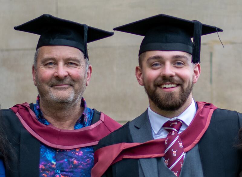 Mr Clothier with his youngest son Carter