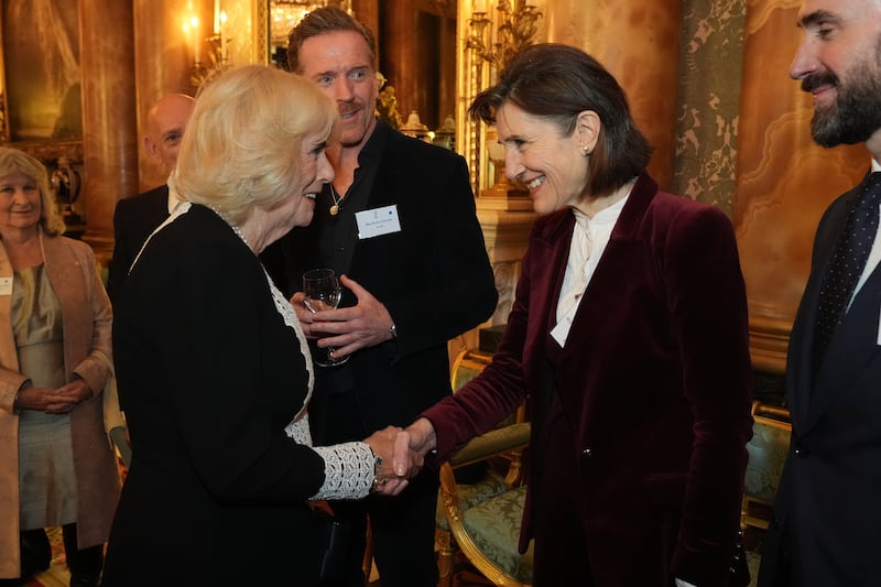 The Queen and Dame Harriet during a Film and TV charity reception at Buckingham Palace