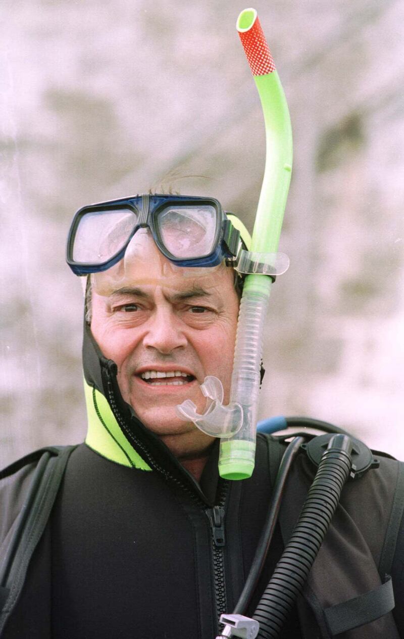 John Prescott diving off the coast of Northumberland in 1997